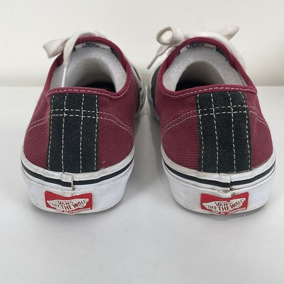 Vans Burgundy Black Canvas Sneakers Men’s 8 Lace Up Skateboarding Shoe - Picture 3 of 7